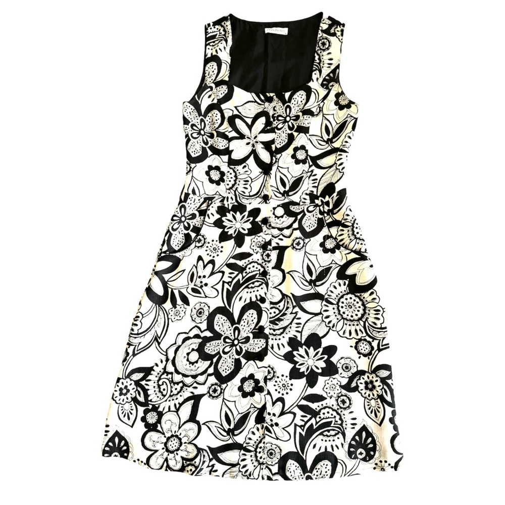 Park Bravo Black & Ivory Floral Sleeveless Dress - Picture 2 of 11